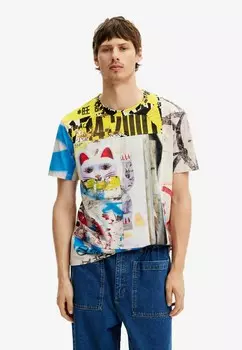 Футболка с принтом Desigual, белый