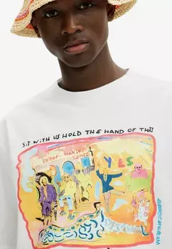 Футболка с принтом Desigual, белый