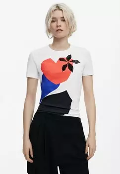 Футболка с принтом Desigual, белый