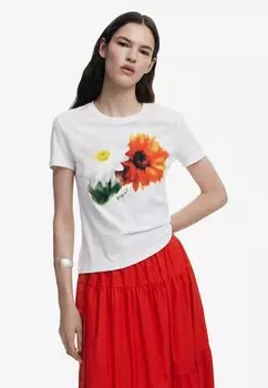 Футболка с принтом Desigual, белый