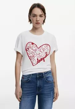 Футболка с принтом Desigual, белый