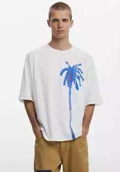 Футболка с принтом Desigual, бежевый