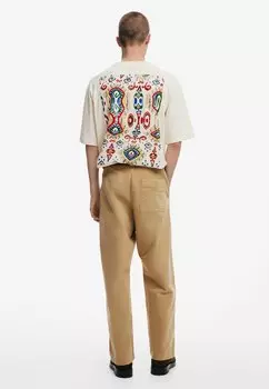 Футболка с принтом Desigual, бежевый