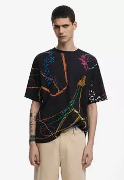Футболка с принтом Desigual, черный