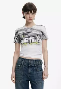 Футболка с принтом Desigual, черный