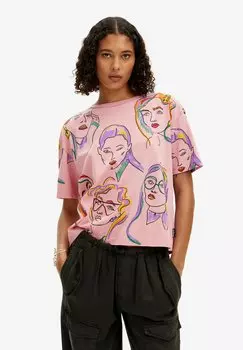 Футболка с принтом Desigual, красная