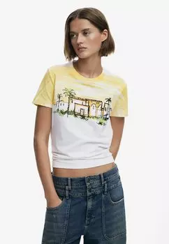 Футболка с принтом Desigual, оранжевый