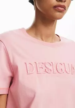 Футболка с принтом Desigual, розовый