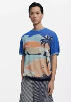 Футболка с принтом Desigual, синий