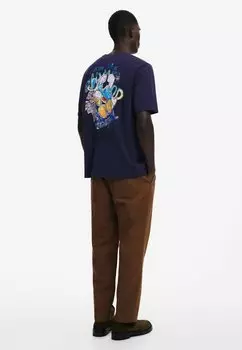 Футболка с принтом Desigual, синий