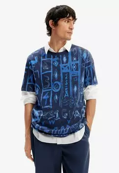 Футболка с принтом Desigual, синяя