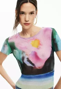 Футболка с принтом Desigual, зеленый