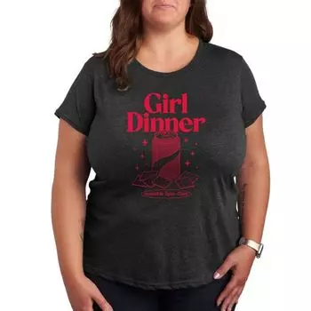 Футболка с принтом «Девичник с газировкой и крекерами» Plus girl Licensed Character, цвет charcoal gray