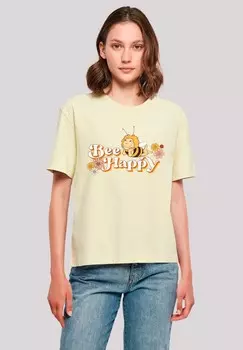 Футболка с принтом DIE BIENE MAJA BEE HAPPY HEROES OF CHILDHOOD F4NT4STIC, желтый