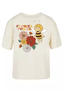 Футболка с принтом DIE BIENE MAJA FLOWER POWER HEROES OF CHILDHOOD F4NT4STIC, песочный