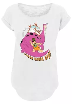 Футболка с принтом DIE FAMILIE FEUERSTEIN YABBA DABBA DOO F4NT4STIC, белый
