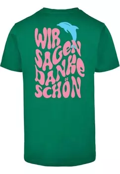 Футболка с принтом DIE FLIPPERS WIR SAGEN DANKE SCHN Merchcode, зеленый