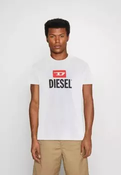 Футболка с принтом Diesel, белый