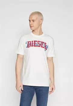 Футболка с принтом Diesel, белый