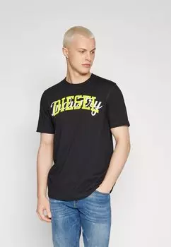 Футболка с принтом Diesel, черный