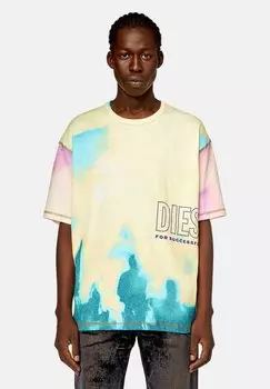 Футболка с принтом Diesel, желтый