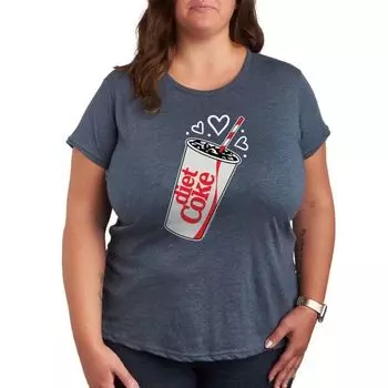 Футболка с принтом "Diet Coke" и сердечками-пузырьками Licensed Character, синий