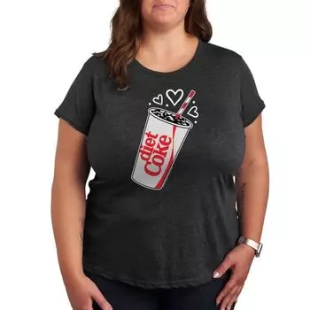 Футболка с принтом "Diet Coke" и сердечками-пузырьками Licensed Character, серый