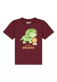 Футболка с принтом DINOSAURIER GROSSER BRUDER Watapparel, цвет burgundy