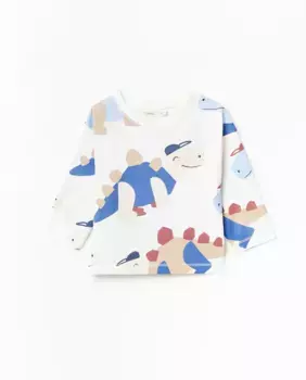 Футболка с принтом динозавра Sfera, белый