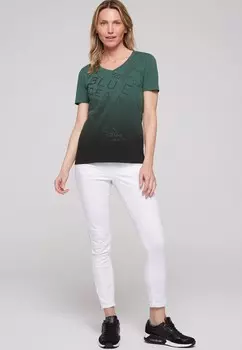 Футболка с принтом DIP DYE MIT ANKER Soccx, темно-зеленый