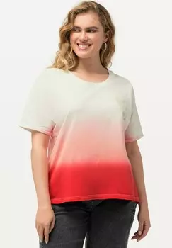 Футболка с принтом DIP DYED SHORT SLEEVE LOGO Ulla Popken, белый