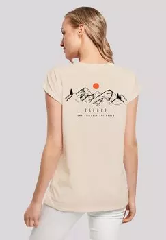 Футболка с принтом DISCOVER THE WORLD F4NT4STIC, песочный