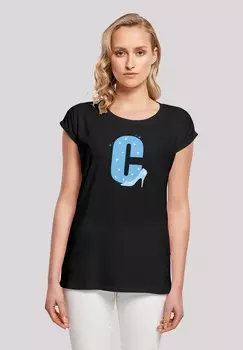 Футболка с принтом DISNEY ALPHABET C IS FOR CINDERELLA F4NT4STIC, черный