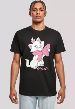 Футболка с принтом DISNEY ARISTOCATS MARIE BOW ROUND NECK F4NT4STIC, цвет black