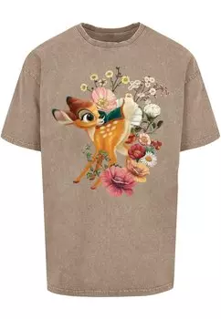 Футболка с принтом DISNEY BAMBI MEADOW ACID WASHED ABSOLUTE CULT, цвет darkkhaki
