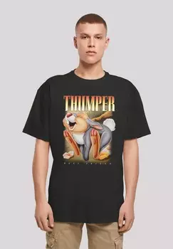 Футболка с принтом DISNEY BAMBI THUMPER KLOPFER MONTAGE F4NT4STIC, черный