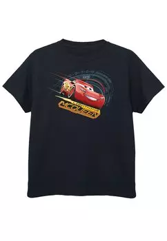 Футболка с принтом DISNEY CARS LIGHTNING MCQUEEN ABSOLUTE CULT, цвет black