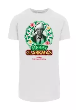 Футболка с принтом DISNEY CHRISTMAS VACATION MERRY CLARKMAS PREMIUM FILM MOVIE TV F4NT4STIC, белый