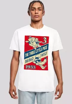 Футболка с принтом DISNEY CLASSIC THE THREE LITTLE PIGS F4NT4STIC, белый