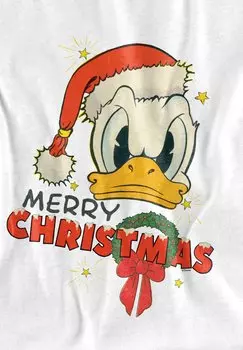Футболка с принтом DISNEY DONALD DUCK CHRISTMAS Disney, белый