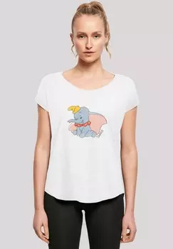 Футболка с принтом DISNEY DUMBO PREMIUM FILM MOVIE TV COMIC FAN MERCH F4NT4STIC, белый