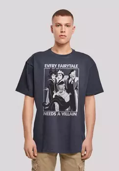 Футболка с принтом DISNEY EVERY FAIRY TALE NEEDS A VILLAIN F4NT4STIC, синий