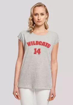 Футболка с принтом DISNEY HIGH SCHOOL MUSICAL WILDCATS 14 WITH EXTENDE F4NT4STIC, светло-серый