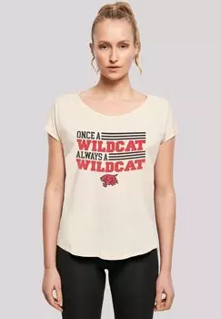 Футболка с принтом DISNEY HIGH SCHOOL MUSICAL ONCE A WILDCAT ALWAYS A WILDCAT F4NT4STIC, песочный