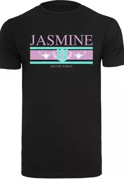 Футболка с принтом DISNEY JASMINE SEE THE WORLD F4NT4STIC, черный
