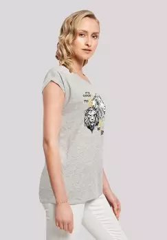 Футболка с принтом DISNEY KNIG DER LWEN MOVIE IT'S GOOD TO BE KING F4NT4STIC, цвет Mottled Grey