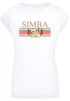 Футболка с принтом DISNEY KNIG DER LWEN SIMBA STRIPES F4NT4STIC, белый