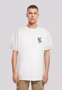 Футболка с принтом DISNEY LILO AND STITCH STITCH BACKSIDE BREAST PRINT F4NT4STIC, цвет white