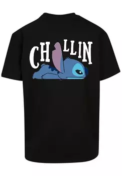 Футболка с принтом DISNEY LILO AND STITCH STITCH BACKSIDE BREAST PRINT F4NT4STIC, черный