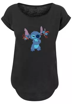 Футболка с принтом DISNEY LILO AND STITCH LITTLE DEVILS F4NT4STIC, черный